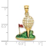 14K Multi-color Enamel 2-D Golf Ball Charm - Image 3