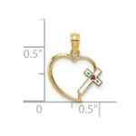 14K Enamel Cross and Heart Charm - Image 3