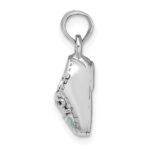 14K White Gold 3-D Light Blue Enamel Baby Shoe Charm - Image 2