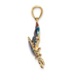14K Medium Blue Enamel Stone Crab Charm - Image 2