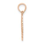14K Rose Polished Lace Border Heart Pendant - Image 2
