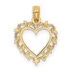 14K Heart with Lace Border Charm