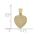 14K Cut-Out and Textured Woven Heart Charm - Image 3
