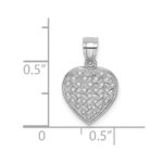14K White Gold Cut-Out and Textured Woven Heart Charm - Image 3