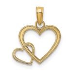 14K Flat Two Hearts Intertwined Charm
