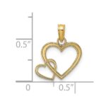 14K Flat Two Hearts Intertwined Charm - Image 3
