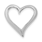 14K White Gold Large Floating Heart Chain Slide