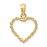 14k 3-D Rope Heart Pendant - Image 4