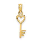 14K 3D Key with Heart Pendant
