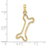 14K Cut-Out Polished Dog Bone Charm - Image 3