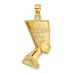 14K 2-D Polished Textured Nefertiti Profile Charm