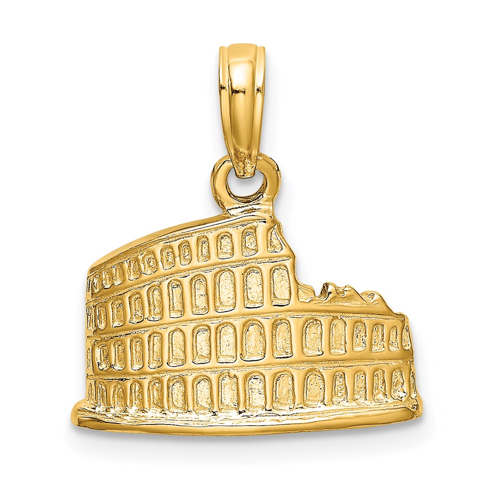 K7183.jpg 14K Textured 2-D Colosseum Charm - Image 1