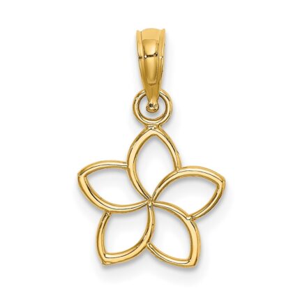 14k Cut-out Plumeria Flower Charm