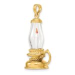 14K 3-D Glass Lantern with Enameled Candle Inside Charm - Image 5