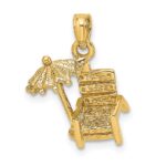 14K 3-D Beach Chair with Umbrella Charm - Image 5