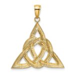 14K Polished Large Celtic Trinity Knot Charm - Image 4