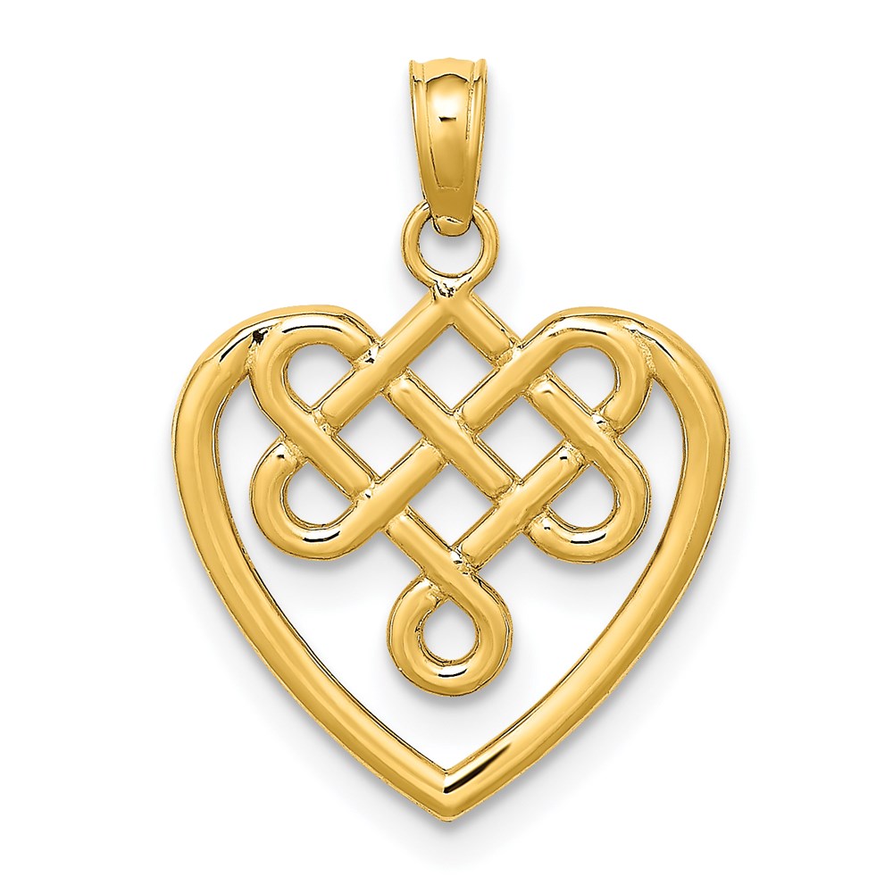 K7228.jpg 14K Small Celtic Knot Heart Charm - Image 1
