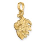 14K 3-D Acorn with Leaf Pendant - Image 4