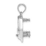14K White Gold 3-D Top Opens Grand Piano Charm - Image 2