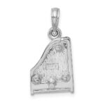 14K White Gold 3-D Top Opens Grand Piano Charm - Image 4
