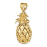 14K 3-D Textured and Polished Pineapple Charm - Image 5