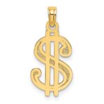 14K Textured Dollar Sign Charm