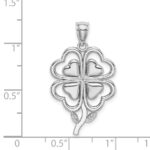 14K White Gold 4-Leaf Clover Charm - Image 4