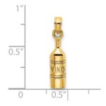 14K VINO Wine Bottle Charm - Image 3