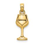 14K Wine Glass Charm