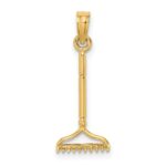 14K 3-D Landscape Rake Garden Tool Charm