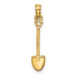 14K 3-D Polished Shovel Garden Tool Charm - Image 4
