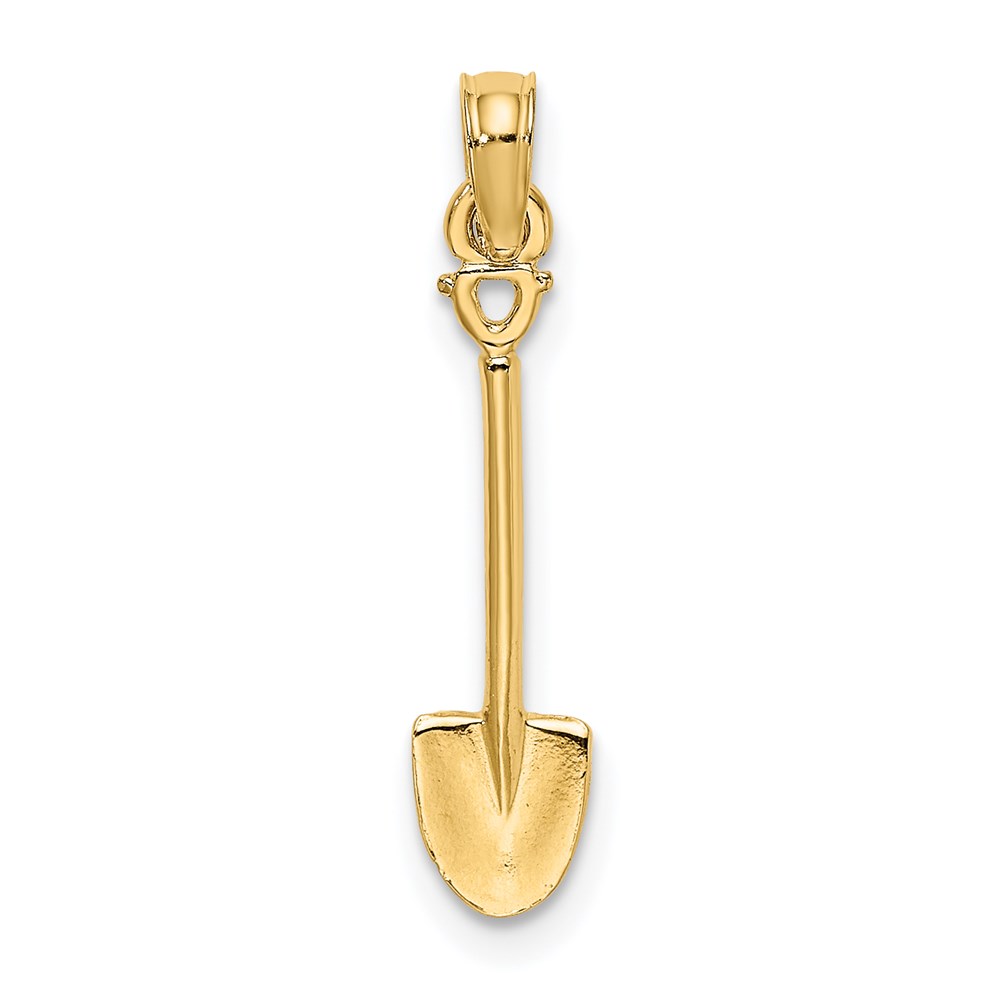K7323.jpg 14K 3-D Polished Shovel Garden Tool Charm - Image 1