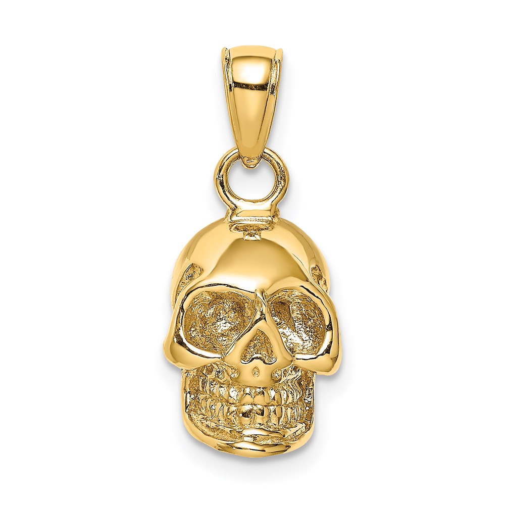 K7328.jpg 14K 3-D Polished Skull Pendant - Image 1