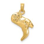 14K 3-D Cowboy Boot Charm