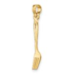 14K 3-D and Polished Table Fork Charm - Image 5