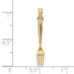 14K 3-D and Polished Table Fork Charm - Image 3