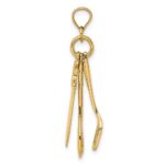 14K 3-D Moveable Spatula, Spoon, and Knife Charm - Image 2