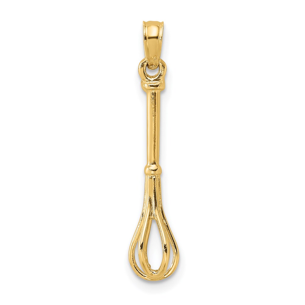K7354.jpg 14K 3-D Polished Whisk Charm - Image 1
