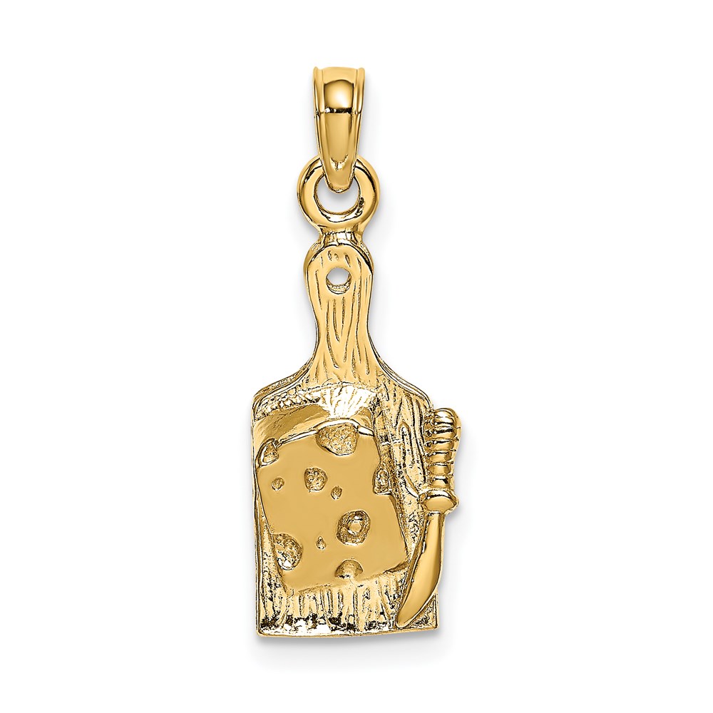 K7359.jpg 14k Cheese Board with Knife Charm - Image 1