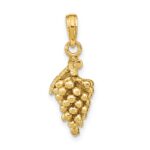 14K 3-D Grapes with Stem and Leaf Charm - Image 3