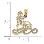 14K Cut-Out Lighthouse with Waves Charm - Image 3