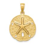 14K Starfish on Sand Dollar Charm