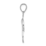 14K White Gold Polished Jumping Dolphin Charm - Image 2