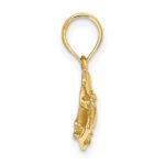14K 2-D Polished Textured Humu Humu Fish Charm - Image 2