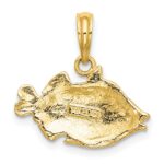 14K 2-D Polished Textured Humu Humu Fish Charm - Image 4