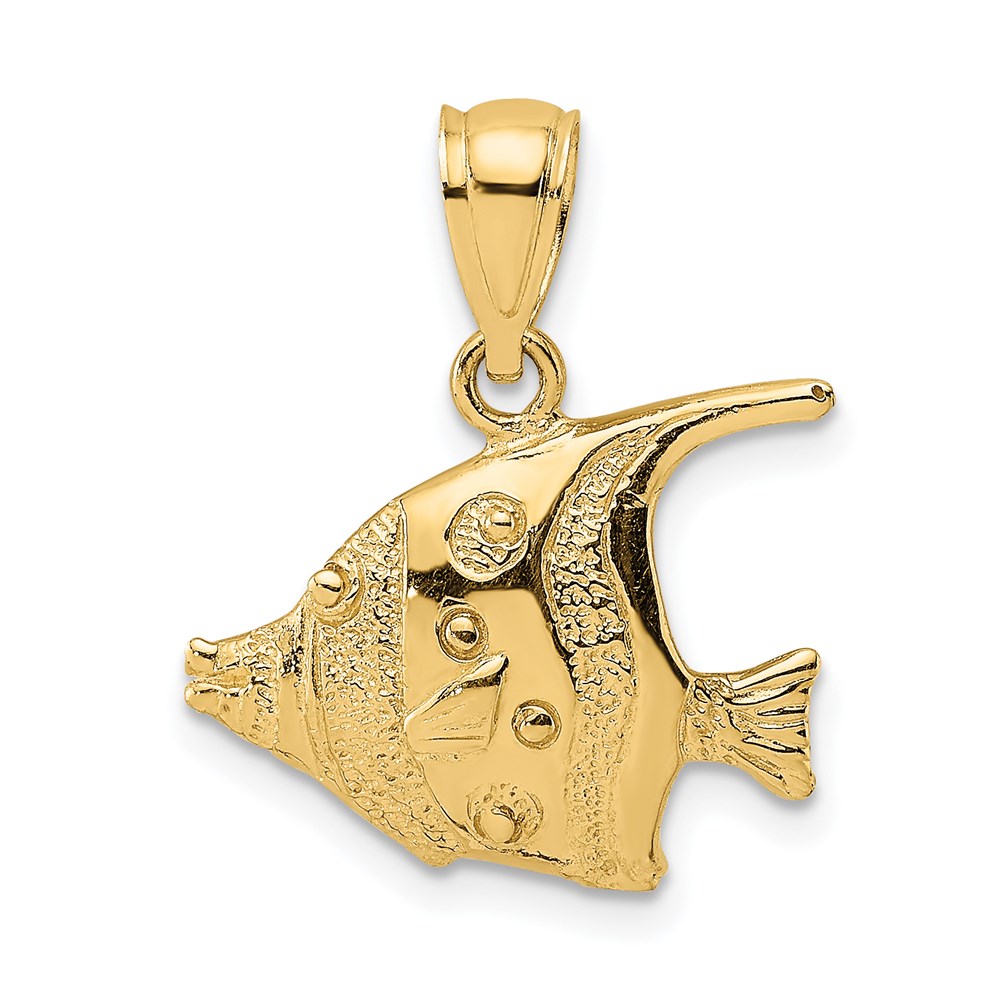 K7425.jpg 14K 2-D Polished Bannerfish Charm - Image 1