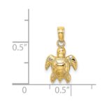 14K Textured Mini Sea Turtle Charm - Image 3