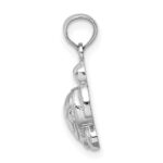 14K White Gold Textured Mini Sea Turtle Charm - Image 2