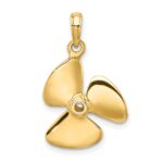 14K 3-D Polished Three Blade Propeller Charm - Image 4