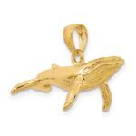 14K 3-D Textured Underside Humpback Whale Charm - Image 4